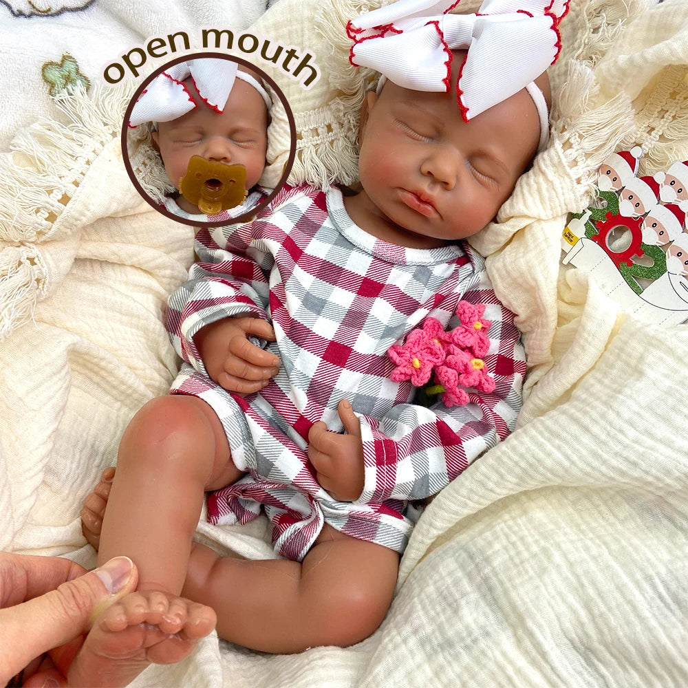Mia & Milo 19-Inch Full Silicone Baby Doll – Realistic Sleeping Reborn Baby Girl or Boy