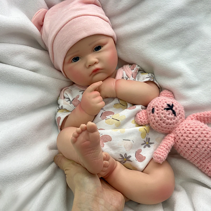 Bella 18-Inch Full Silicone Baby Doll – Realistic Open-Eye Reborn Baby Girl with Open Mouth