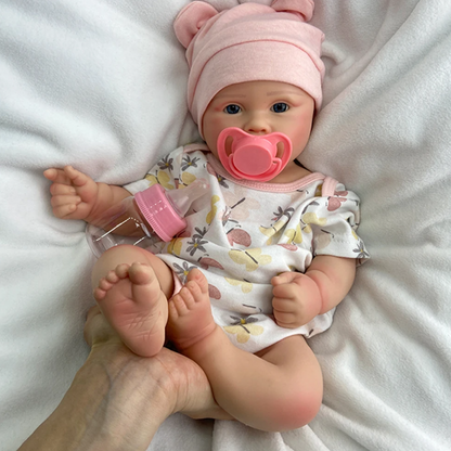 Bella 18-Inch Full Silicone Baby Doll – Realistic Open-Eye Reborn Baby Girl with Open Mouth
