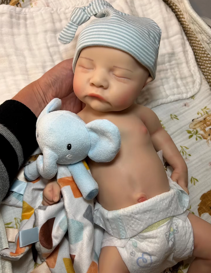 Levi 16-Inch Full Silicone Baby Doll – Realistic Open-Mouth Reborn Baby Boy