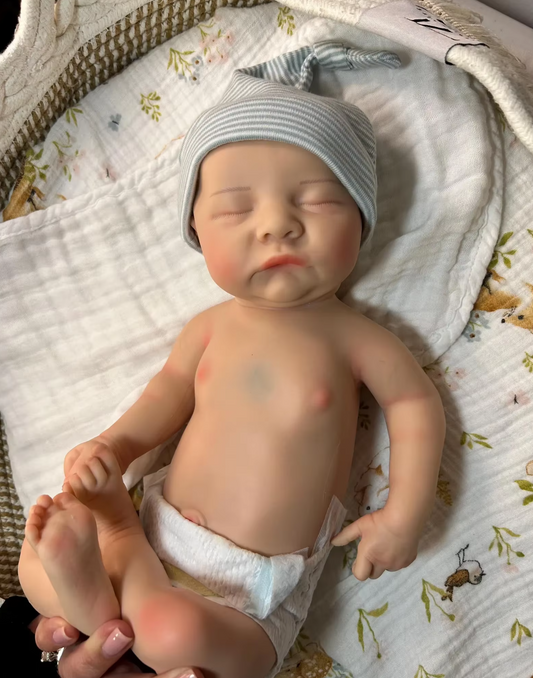 Levi 16-Inch Full Silicone Baby Doll – Realistic Open-Mouth Reborn Baby Boy