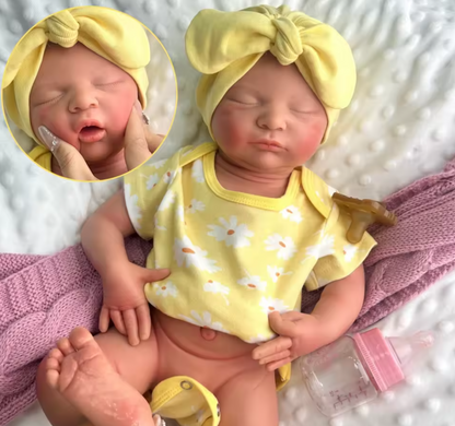 Nora 20-Inch Full Silicone Baby Doll – Realistic Sleeping Reborn Baby Girl with Open Mouth