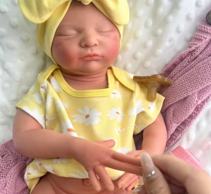 Nora 20-Inch Full Silicone Baby Doll – Realistic Sleeping Reborn Baby Girl with Open Mouth