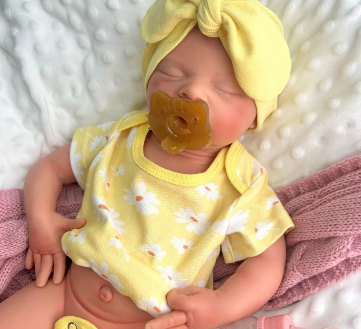 Nora 20-Inch Full Silicone Baby Doll – Realistic Sleeping Reborn Baby Girl with Open Mouth