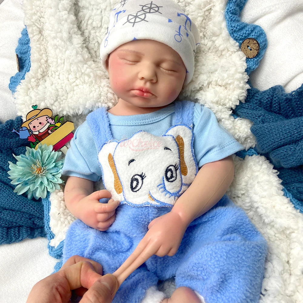 Mia & Milo 19-Inch Full Silicone Baby Doll – Realistic Sleeping Reborn Baby Girl or Boy