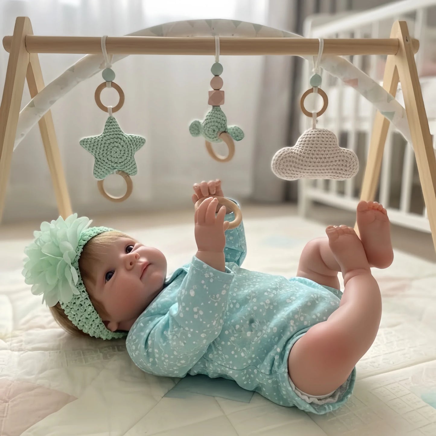 Bettie 18-Inch Full Silicone Baby Doll – Realistic Open-Eye Reborn Baby Girl with Open Mouth & Hand-Rooted Hair