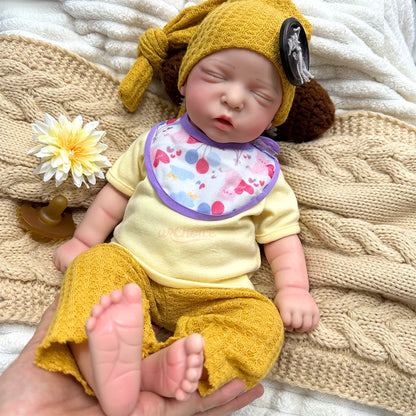 Amelie Full Silicone Baby Doll – 18-Inch Sleeping Reborn Girl