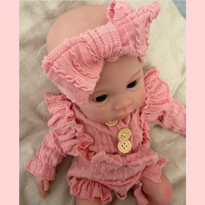 Meadow 18-Inch Full Silicone Baby Doll – Realistic Open-Eye Reborn Baby Girl with Open Mouth
