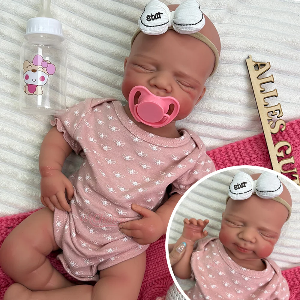 Remy 20-Inch Full Silicone Baby Doll – Realistic Sleeping Reborn Baby Boy or Girl with Open Mouth