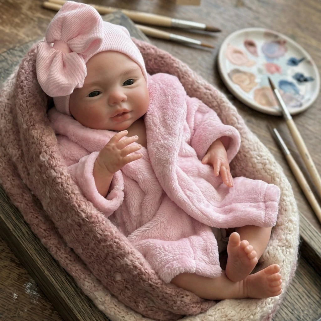 Ayla Full Silicone Baby Doll – 17-Inch Open-Eye Reborn Girl