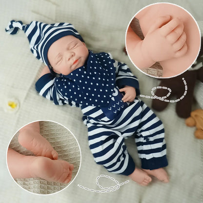 Pascale 18-Inch Full Silicone Baby Doll – Realistic Sleeping Reborn Baby Boy