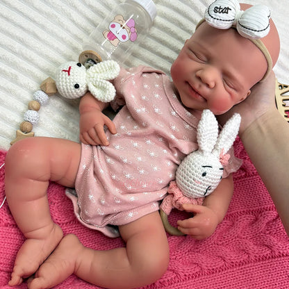 Remy 20-Inch Full Silicone Baby Doll – Realistic Sleeping Reborn Baby Boy or Girl with Open Mouth