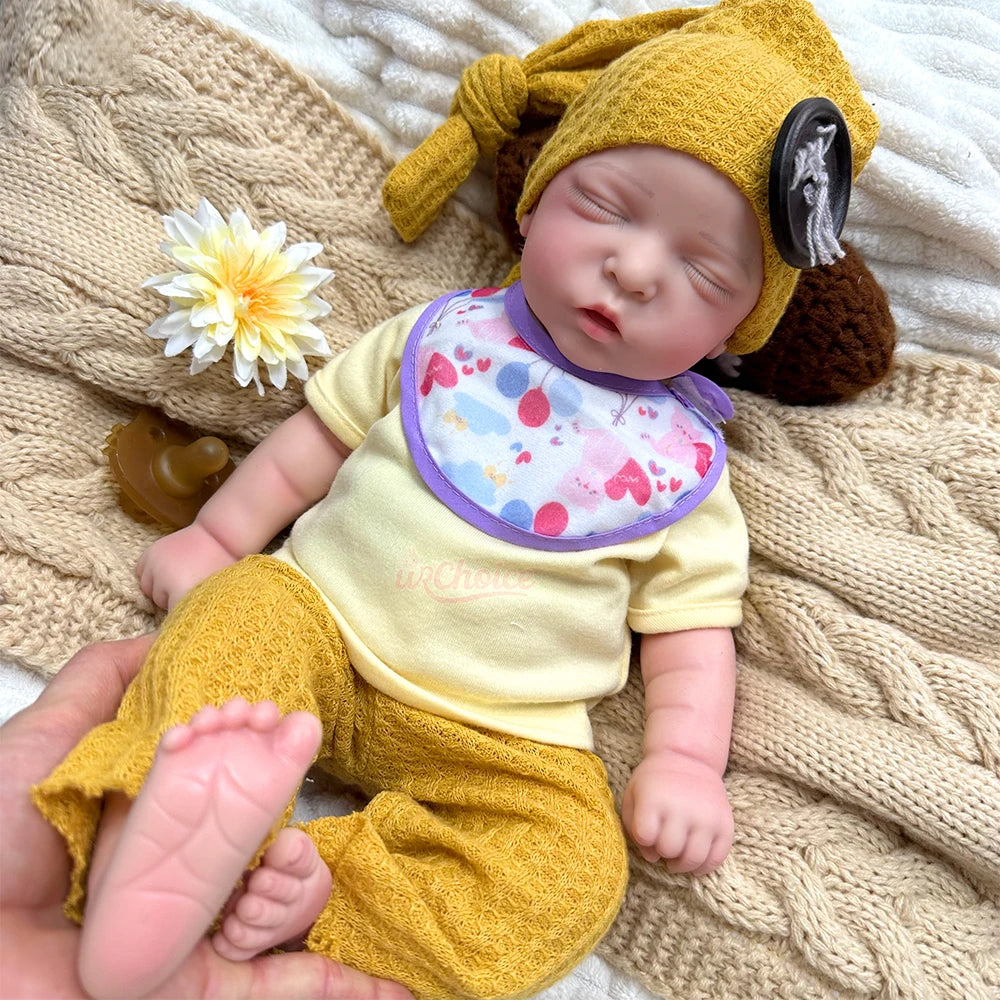 Amelie Full Silicone Baby Doll – 18-Inch Sleeping Reborn Girl