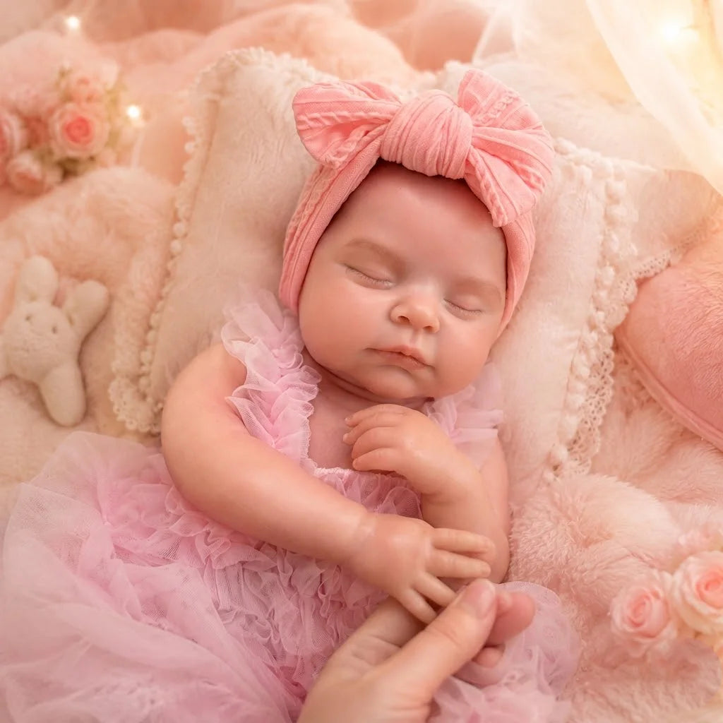 Peaches Full Silicone Baby Doll – 18-Inch Sleeping Reborn Girl