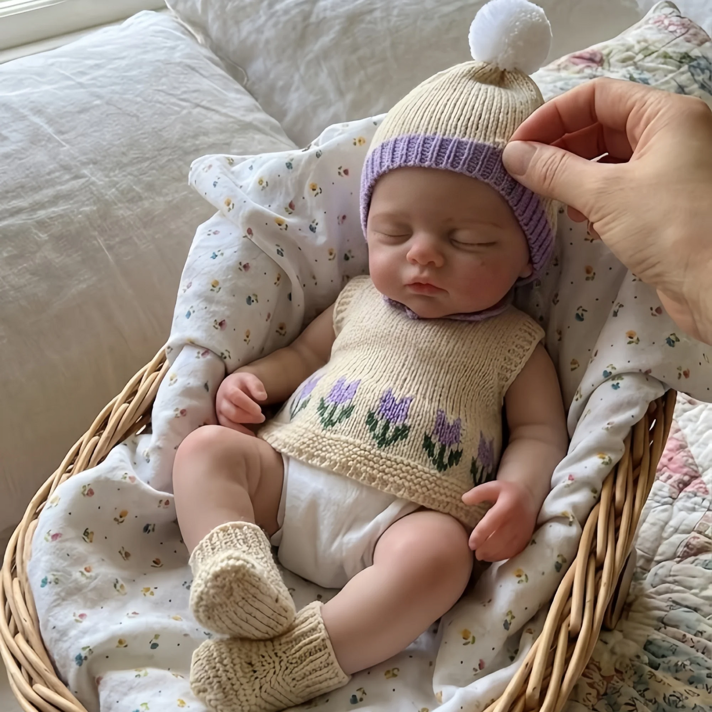 Irys 12-Inch Full Silicone Baby Doll – Realistic Sleeping Reborn Baby Girl with Open Mouth