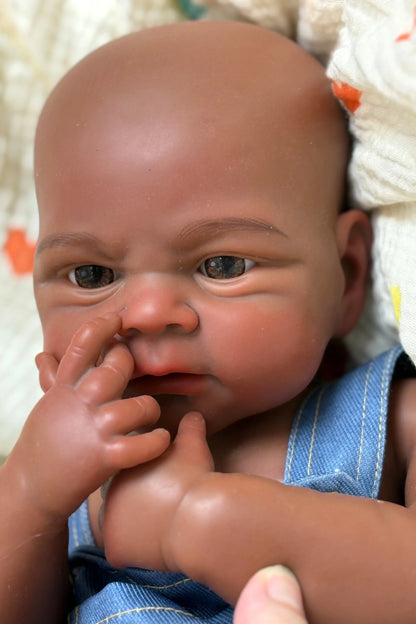 Elijah African American Full Silicone Baby Doll – 18-Inch Reborn Boy