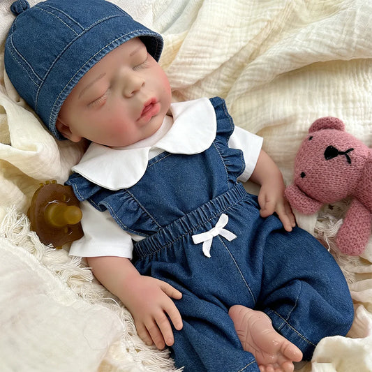 Elodie 18-Inch Full Silicone Baby Doll – Realistic Sleeping Reborn Baby Girl