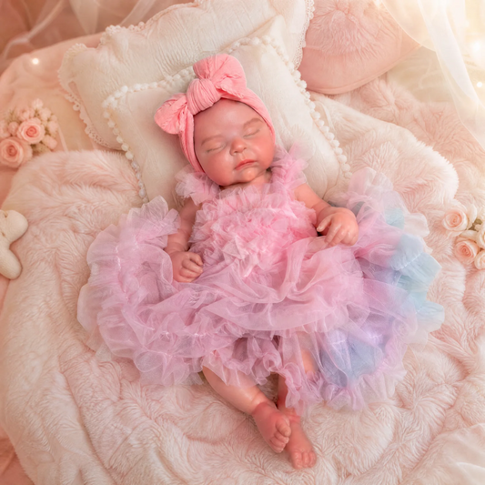 Peaches Full Silicone Baby Doll – 18-Inch Sleeping Reborn Girl