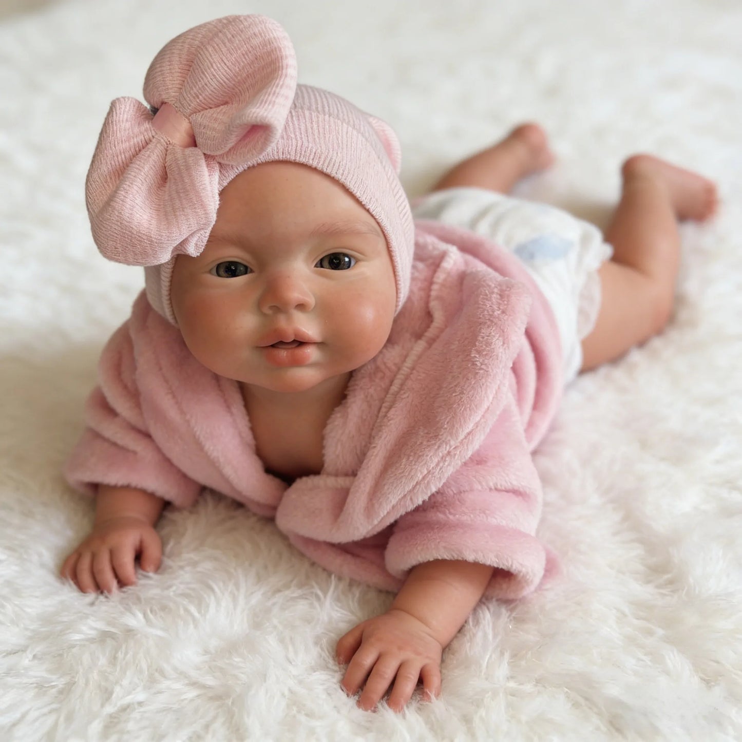 Ayla Full Silicone Baby Doll – 17-Inch Open-Eye Reborn Girl
