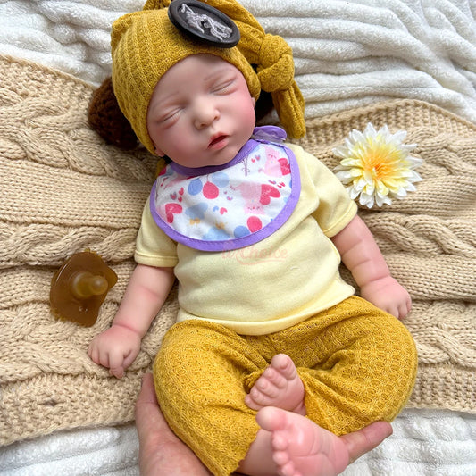 Amelie Full Silicone Baby Doll – 18-Inch Sleeping Reborn Girl