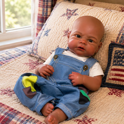Elijah African American Full Silicone Baby Doll – 18-Inch Reborn Boy