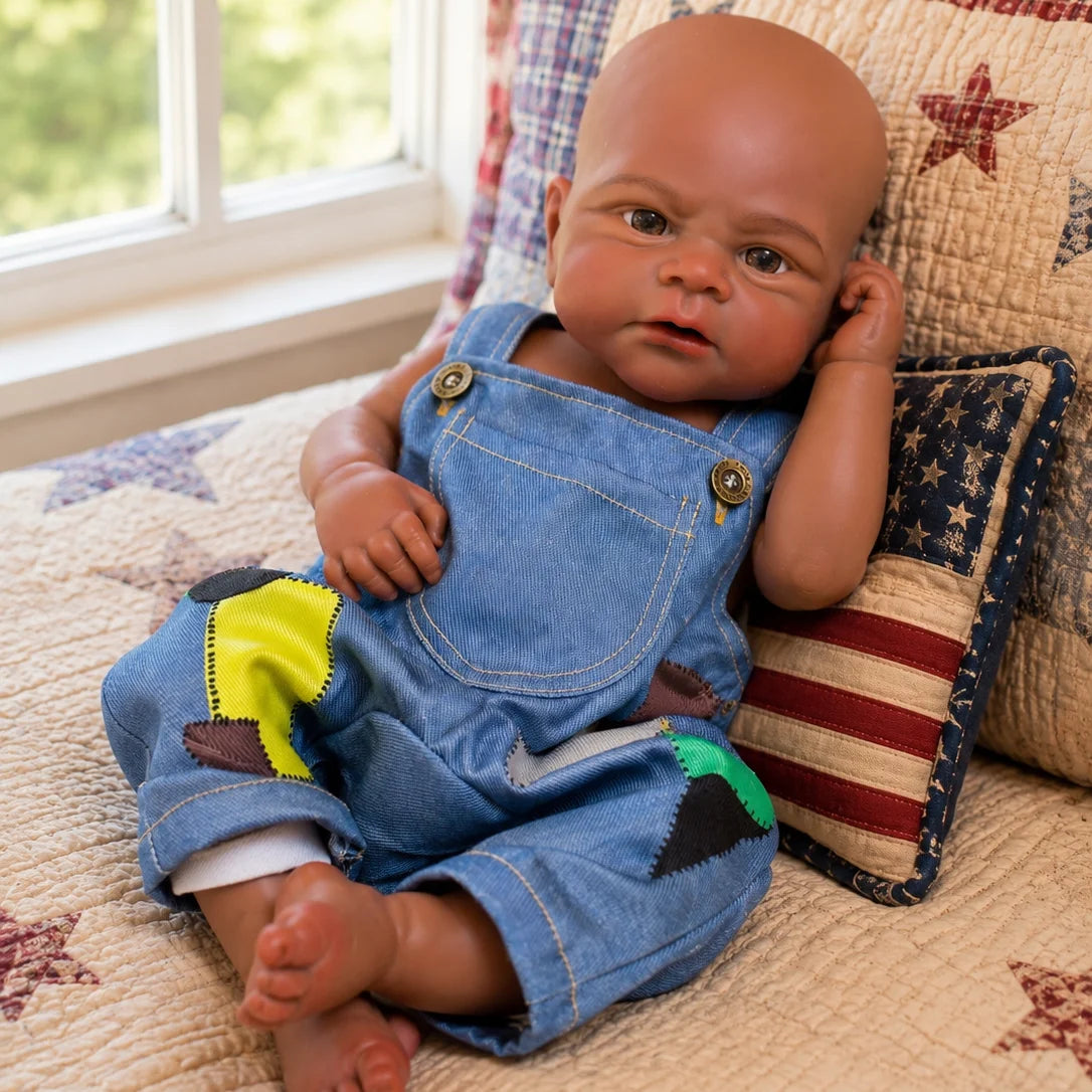 Elijah African American Full Silicone Baby Doll – 18-Inch Reborn Boy