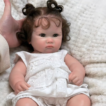 Charlotte 18-Inch Full Silicone Baby Doll – Realistic Reborn Baby Girl with Open Mouth & Hand-Rooted Hair