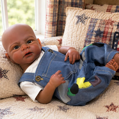Elijah African American Full Silicone Baby Doll – 18-Inch Reborn Boy
