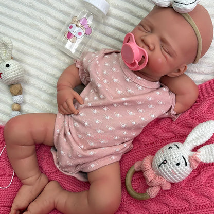 Remy 20-Inch Full Silicone Baby Doll – Realistic Sleeping Reborn Baby Boy or Girl with Open Mouth