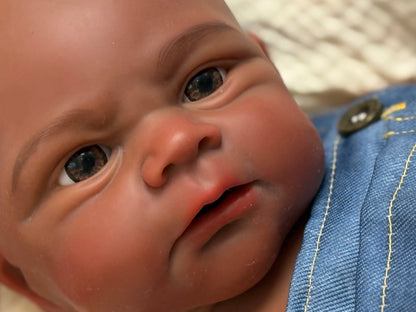 Elijah African American Full Silicone Baby Doll – 18-Inch Reborn Boy