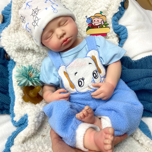 Mia & Milo 19-Inch Full Silicone Baby Doll – Realistic Sleeping Reborn Baby Girl or Boy