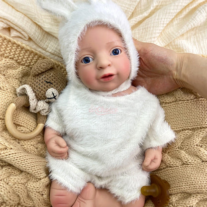 Ivy 17-Inch Full Silicone Baby Doll – Realistic Open-Eye Reborn Baby Girl with Open Mouth