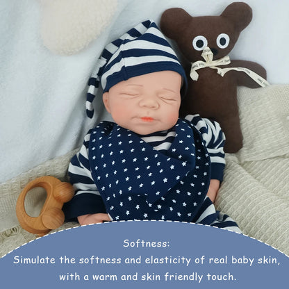 Pascale 18-Inch Full Silicone Baby Doll – Realistic Sleeping Reborn Baby Boy