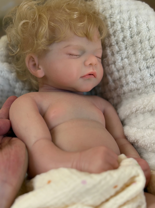 Sam 18-Inch Full Silicone Baby Doll – Realistic Sleeping Reborn Baby Boy or Girl with Open Mouth