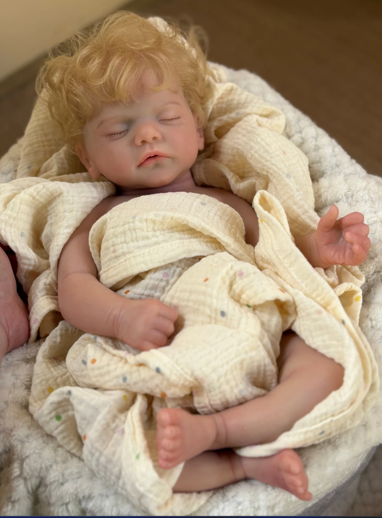 Sam 18-Inch Full Silicone Baby Doll – Realistic Sleeping Reborn Baby Boy or Girl with Open Mouth