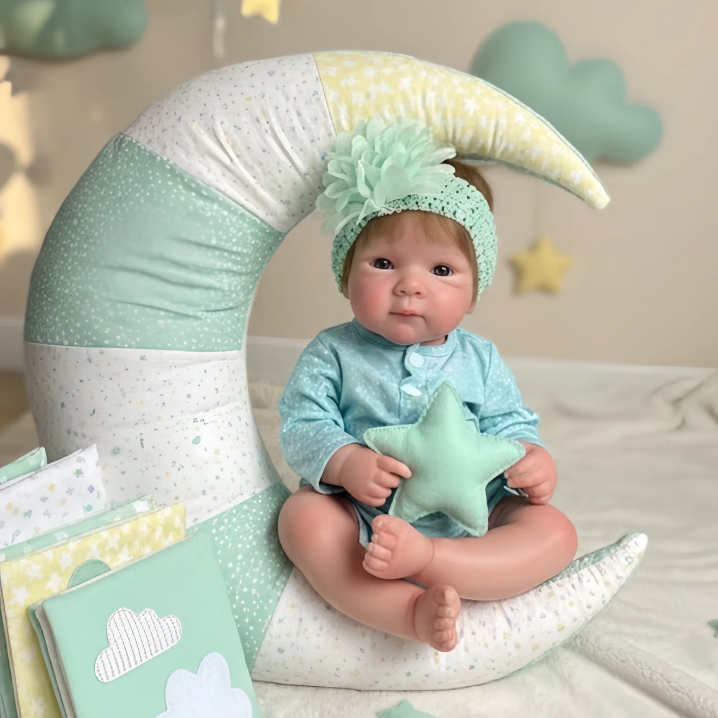 Bettie 18-Inch Full Silicone Baby Doll – Realistic Open-Eye Reborn Baby Girl with Open Mouth & Hand-Rooted Hair