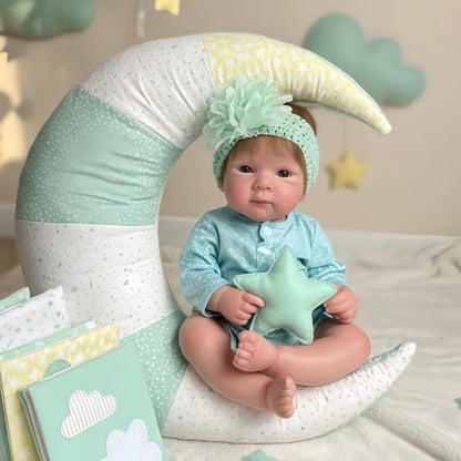 Bettie 18-Inch Full Silicone Baby Doll – Realistic Open-Eye Reborn Baby Girl with Open Mouth & Hand-Rooted Hair