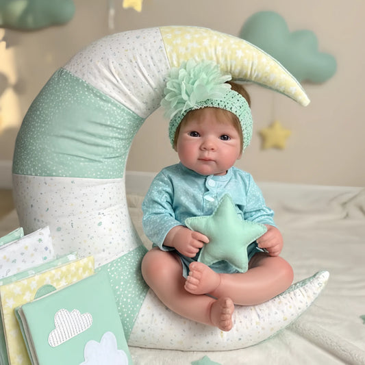 Bettie 18-Inch Full Silicone Baby Doll – Realistic Open-Eye Reborn Baby Girl with Open Mouth & Hand-Rooted Hair