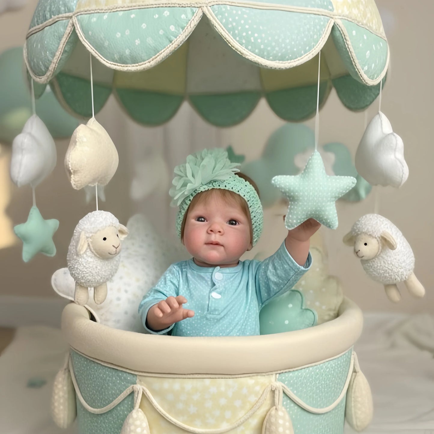 Bettie 18-Inch Full Silicone Baby Doll – Realistic Open-Eye Reborn Baby Girl with Open Mouth & Hand-Rooted Hair