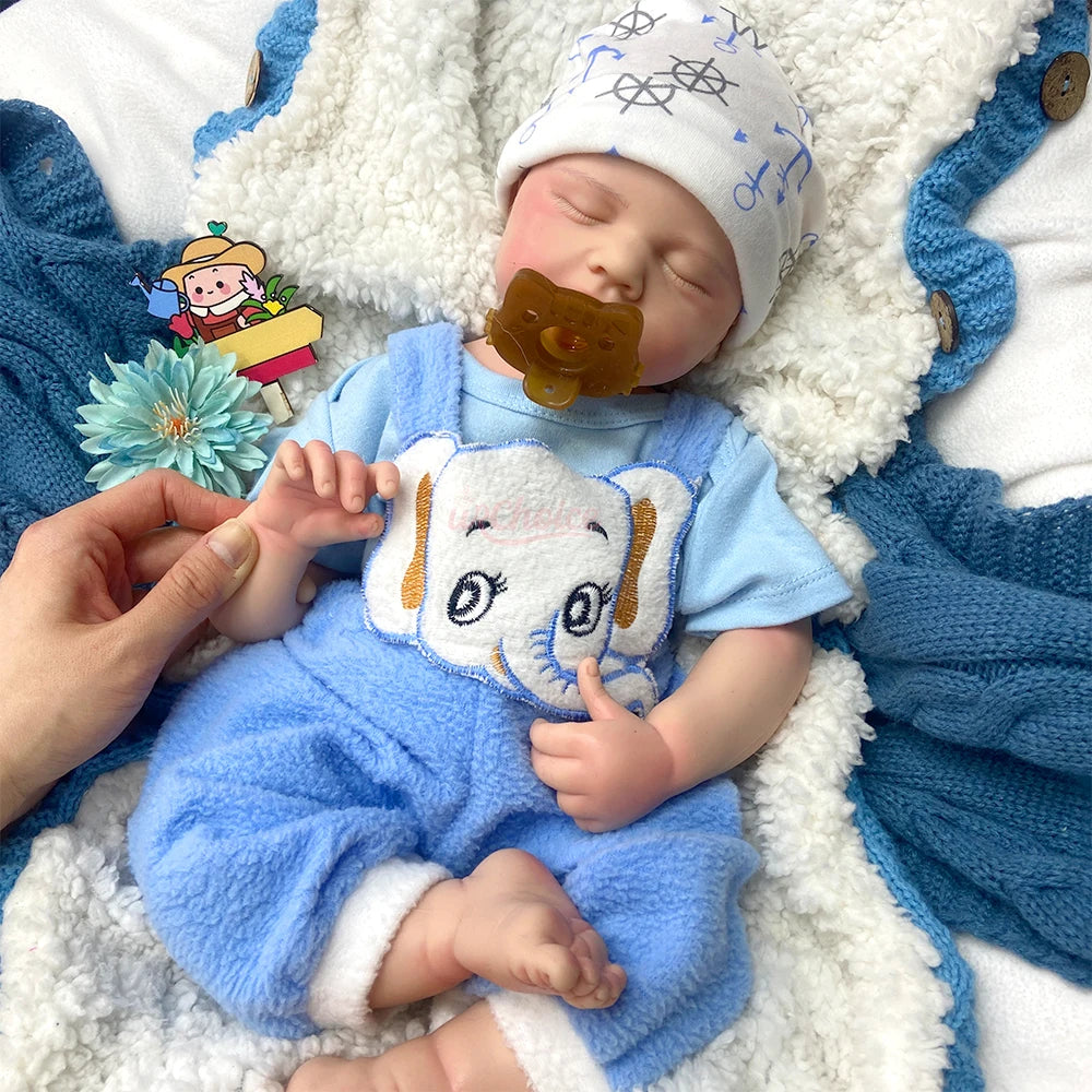 Mia & Milo 19-Inch Full Silicone Baby Doll – Realistic Sleeping Reborn Baby Girl or Boy