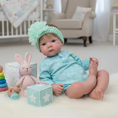 Bettie 18-Inch Full Silicone Baby Doll – Realistic Open-Eye Reborn Baby Girl with Open Mouth & Hand-Rooted Hair