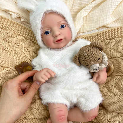 Ivy 17-Inch Full Silicone Baby Doll – Realistic Open-Eye Reborn Baby Girl with Open Mouth