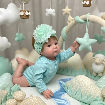 Bettie 18-Inch Full Silicone Baby Doll – Realistic Open-Eye Reborn Baby Girl with Open Mouth & Hand-Rooted Hair