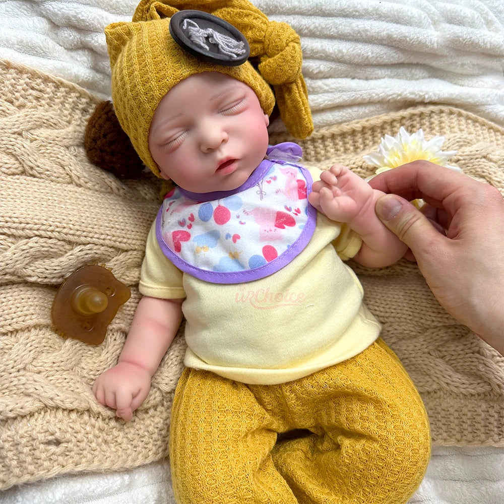 Amelie Full Silicone Baby Doll – 18-Inch Sleeping Reborn Girl