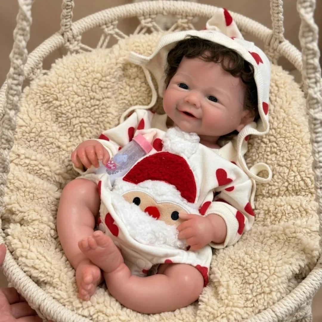 Sienna 18-Inch Full Silicone Baby Doll – Realistic Open-Eye Reborn Baby Girl with Open Mouth & Hand-Rooted Hair