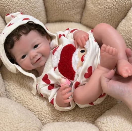 Sienna 18-Inch Full Silicone Baby Doll – Realistic Open-Eye Reborn Baby Girl with Open Mouth & Hand-Rooted Hair